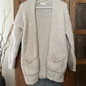 Dreamers  Open-Front Cardigan - Light Beige/ Oatmeal color